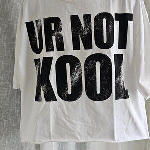Koolife Men's  Short Sleeve Oversized UR NOT KOOL T-shirt White Size L NEW